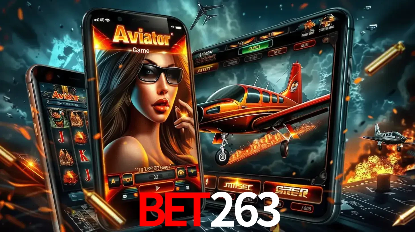 O popular jogo de apostas Aviator exibido em vários celulares e tablets, mostrando a interface emocionante e a ação de voo disponíveis para jogar agora no bet263.