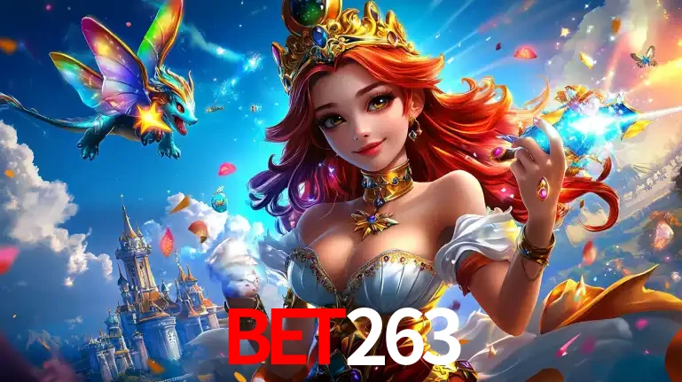 A princesa de um reino de fantasia mágico, com seu pequeno dragão, apresentando um mundo de prêmios encantados nos jogos de caça-níqueis do cassino bet263.